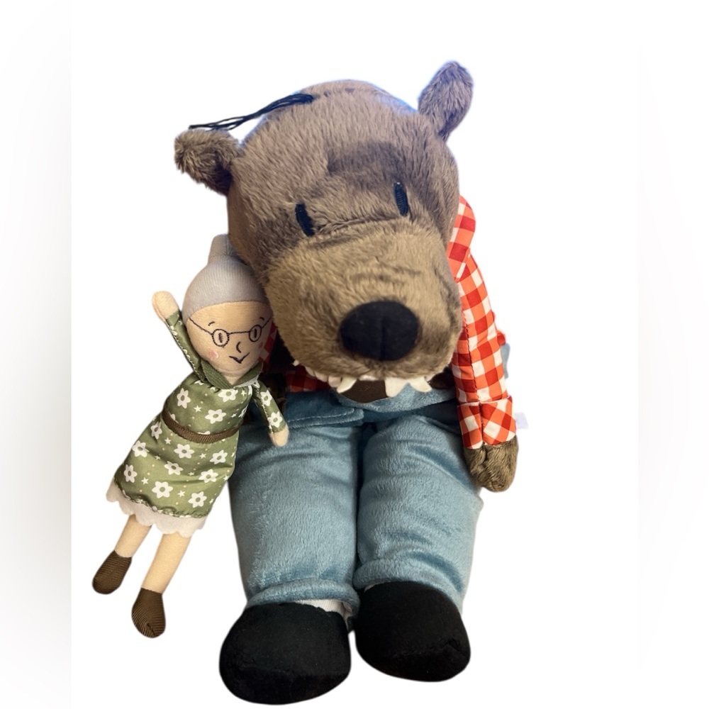 IKEA Lufsig little red riding hood big bad wolf & grandma plush pretend play new